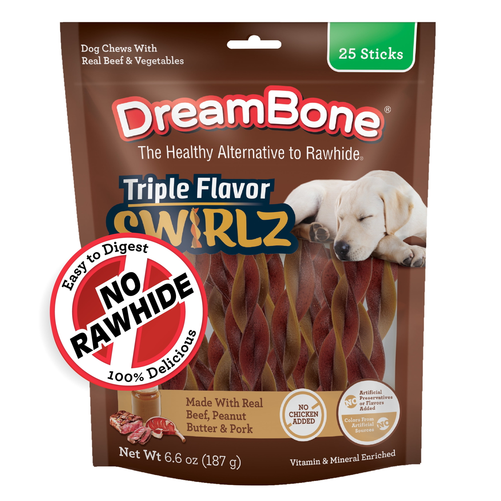 Triple Flavor Dog Food, Beef, Peanut Butter & Pork, 25 Pack