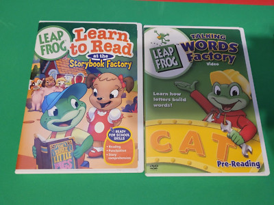 LEAP FROG - LOT OF 2 DVDs - TALKING WORDS FACTORY & LEARN TO READ AT STORYBOOK