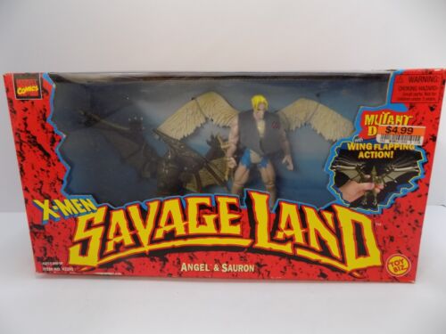 X-MEN SAVAGE LAND ANGEL & SAURON Mutant DINO ACTION FIGURE - Picture 1 of 6