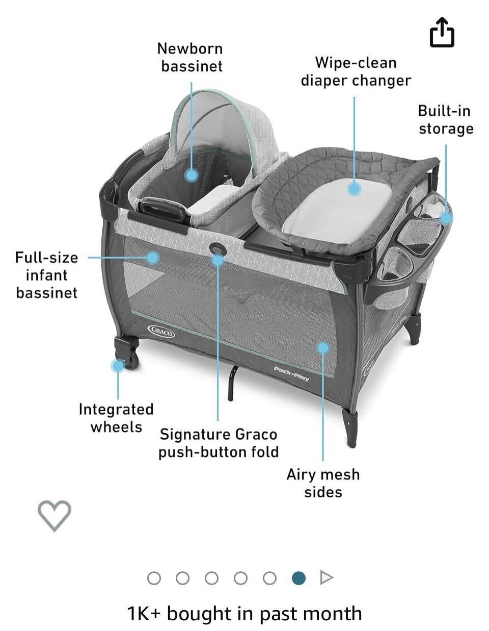 Graco Pack n Play Close2Baby Playard Diaper Changer Derby NEW