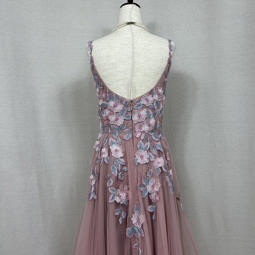 Jjs House Pink High Low A-Line Tulle Floral Lace Dress With Spaghetti Straps S - Picture 5 of 14
