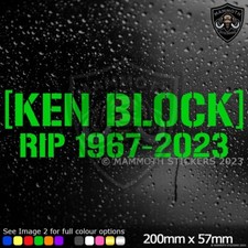 Ken Block Tribute RIP Sticker Car Window Bumper Decal Drift Gymkhana 43 Green