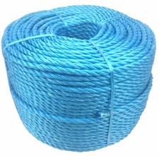 14mm Blue Polypropylene Rope, Cheap Nylon Rope, Poly Rope Coils - Select Length