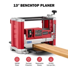 ZELCAN 13 in Thickness Planer 1800W 15A Benchtop Woodworking Planer 20000 rpm
