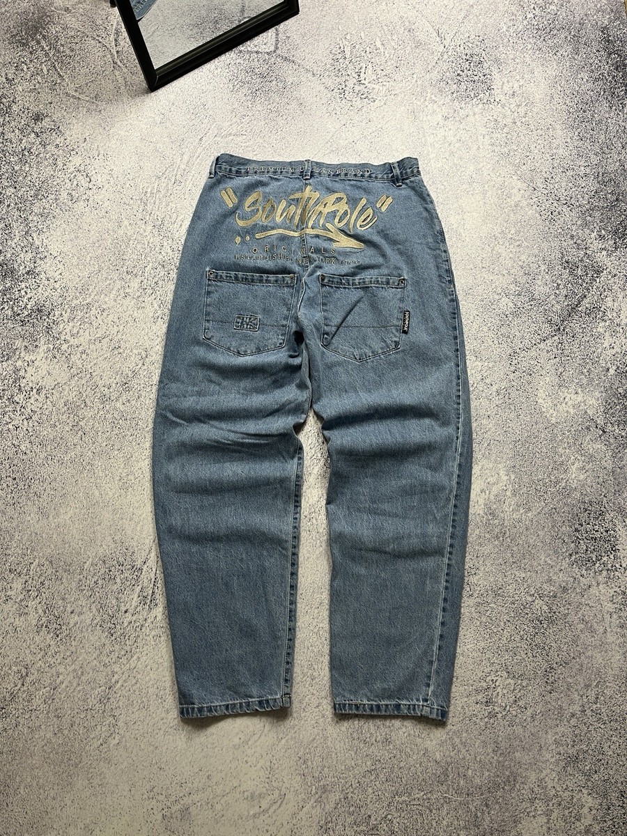 パンツ 00s southpole W42 Sk8 y2k Southpole Y2K Big Script Logo Rap Baggy Jeans Jnco Style Sk8 Men's