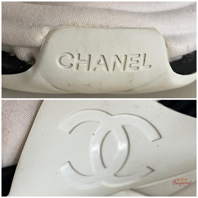 chanel サイズ37 Authentic CHANEL White Stretch Fabric CC Sneakers Kick Shoes Size