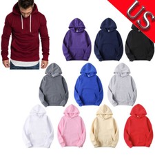 Men's Long Sleeve Gym Workout Pullover Lightweight Hoodie Hooded Sweatshirt