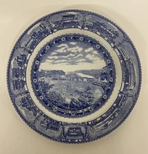 Shenango China Baltimore and Ohio Railroad Dinner Plate Harpers Ferry Light Blue