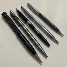 Lot Of 5 Vintage Pens  Mechanical Pencils Cross Roller Rule Metro Shaw Barton