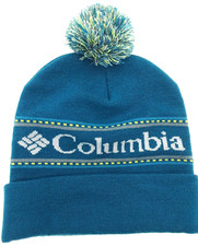 Columbia Logo Beanie Solid Wms One Size Ski Snowboard Winter Deep Green NWOT C52