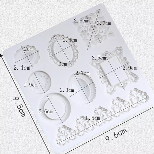 Silicone Jewellery Frame Lace Chocolate Fondant Mold DIY Clay Resin Mould - Foto 2 di 2