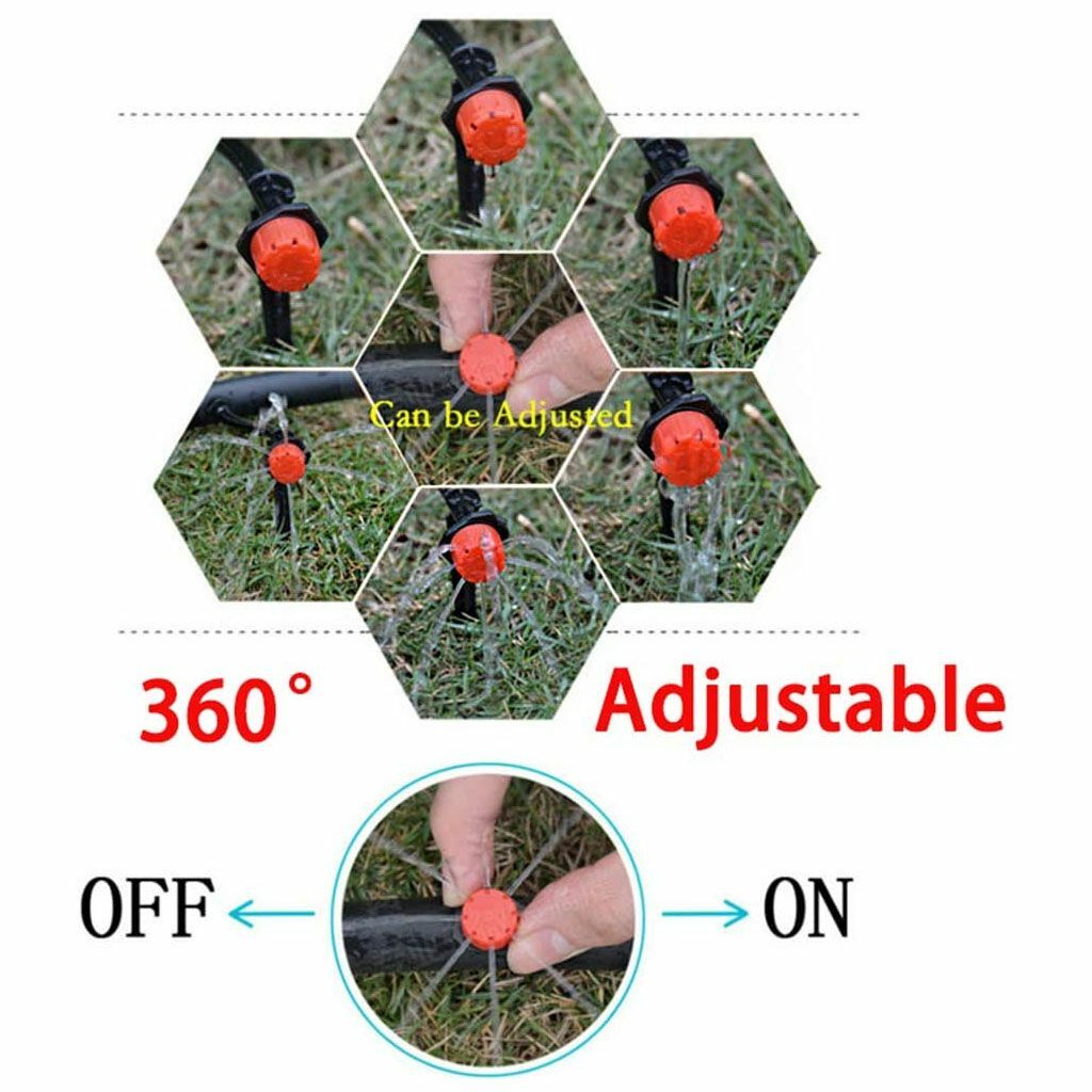 Lot Adjustable Emitter Dripper Micro Drip Irrigation Sprinkler Watering