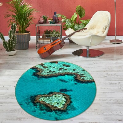 3D Green Heart Island ZHUA2628 Game Non Slip Rug Mat Photo Carpet Zoe