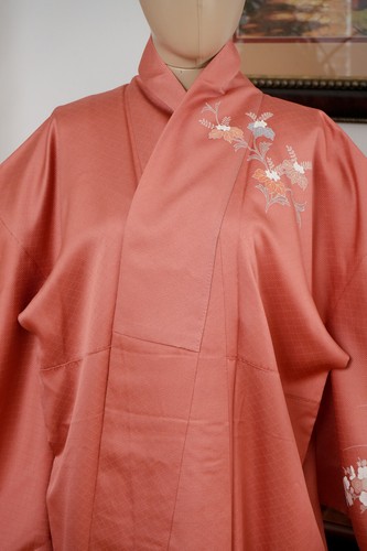 DEAR VANILLA JAPANESE SILK HOMONGI KIMONO WOMEN'S AUTHENTIC JAPAN VINTAGE MINT - Picture 3 of 11