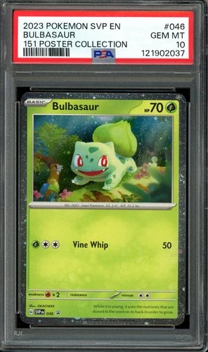 Pokemon TCG Scarlet & Violet 151 Poster Collection #046 Bulbasaur Cosmos PSA 10