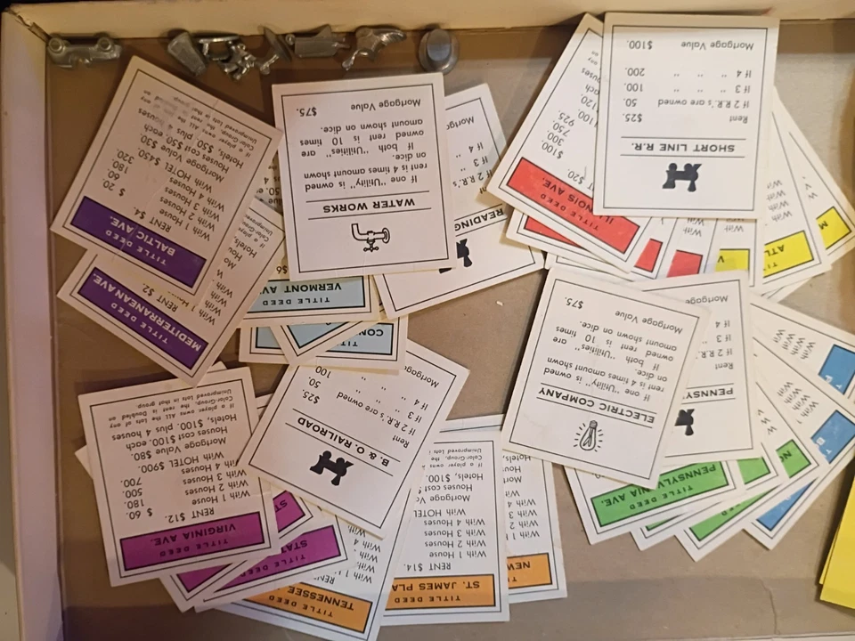 Jogo de tabuleiro vintage Monopoly Real Estate por Parker Brothers edição 1961 - Imagem 2 de 4