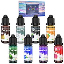 Silicone Rubber Pigment - 8 Colors Liquid 8 x 10ml, berry