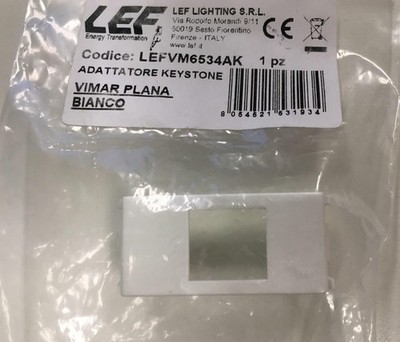 SCHLUSSSTEINADAPTER VIMAR PLANA WEIß LEFVM6534AK
