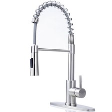 Kitchen Sink Faucet with Pull Down Sprayer, Brushed Nickel Stainless Steel Ba...
