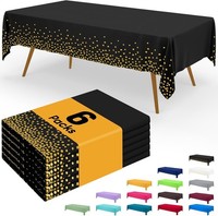 Einweg Tischdecke 137 X 274 Cm Schwarz Gold 6 StüCk Party Dekoration