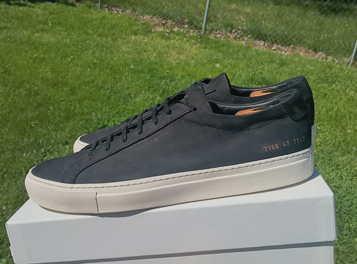 トリプルX Common Projects Achilles Low Black 47 EU 14/14.5US Nubuck Mens