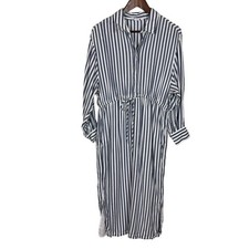 NWOT Gap Chambray Blue White Striped Dress Women's Medium