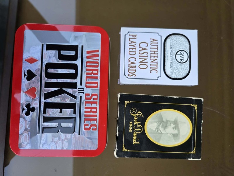 World Series of Poker Tin Sealed Playing Card Lot - GVR Casino & Jack Daniel's