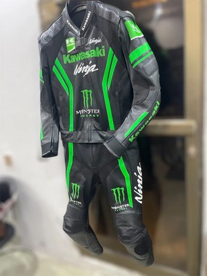 Kawasaki Ninja Motorcycle Racing Suit Leather One/Two Piece MotoGP
