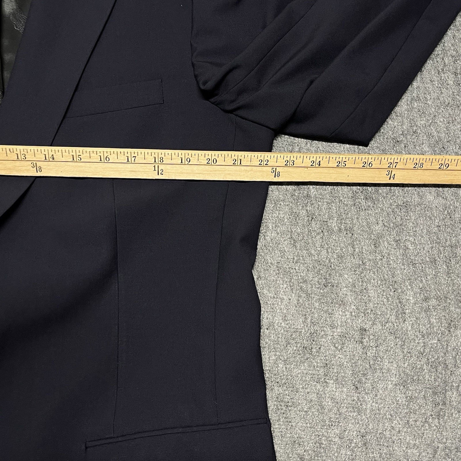 Burberry Gold Button Blazer Mens 44R  Navy Blue Single Breasted