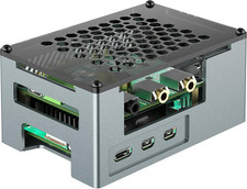 Aluminum Alloy Case for Raspberry Pi 5 with 3510 PWM Fan  Heatsink - Compatible
