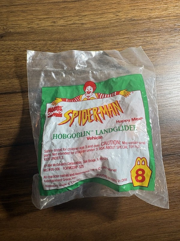 1995 Sealed Happy Meal Toy: Spider-Man Series #8 Hobgoblin Landglider Vehicle