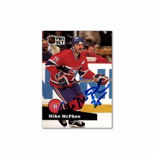 Mike McPhee Autographed Montreal Canadiens 1991 Proset #129 Hockey Card