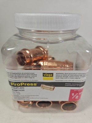 Viega ProPress 1/2 in. Press Copper Coupling (Pack of 10) 77440