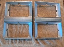 1981 1982 Chevy Gmc Truck Dual Headlight Bezels Set Oem Silver Cracked Read