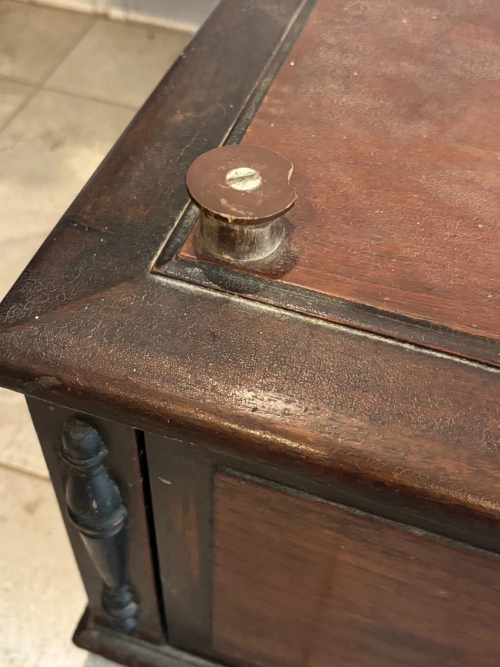 Antiguo cofre de ropa del siglo XX de 1900 manta de almacenamiento de madera baúl 24" Foto 4 de 4