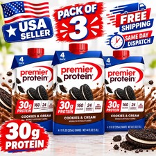 Premier Protein Shake, Cookies  Cream, 30g Protein, 11 fl oz, 12 Ct