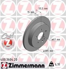 2x ZIMMERMANN Bremsscheibe COAT Z 400.3604.20 f&uuml;r MERCEDES W163 KLASSE 230 163