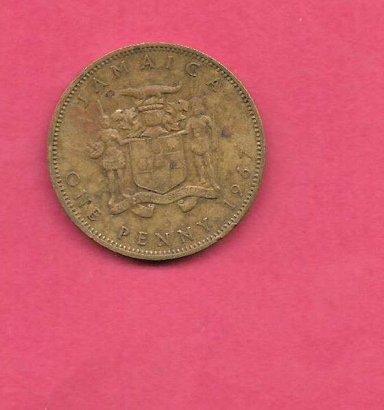 JAMAICA BRITISH KM39 1967 VF-VERY FINE CIRCULATED OLD VINTAGE 1 PENNY COIN