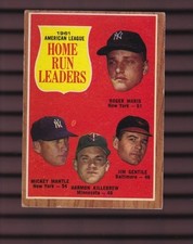 Click to enlarge 1961 American League Home Run Leaders (Roger Maris / Mickey Mantle / Harmon Killebrew / Jim Gentile)