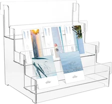 Greeting Card Display Acrylic Sticker Display Stand for Vendors Postcard Organiz
