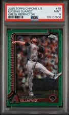 2025 TOPPS CHROME LOGOFRACTOR EDITION GREEN REFRACTOR EUGENIO SUAREZ 84/99 PSA 9