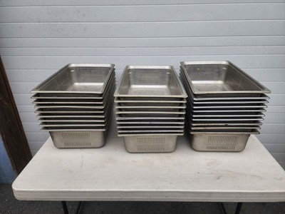 Lot 9 Vollrath 90053 Model-''Super Pan 3''-Full Size x 6'' D Perforated Food Pans