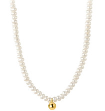 COLLANA PERLE ELEGANTE PLACCATA ORO 18K CON PENDENTE – COLLANA IN ACCIAIO INOX