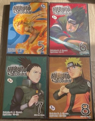 Naruto Shippuden Original/Uncut DVD Volumes 5 6 7 8 Episodes 54-100 Good!