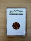 1957-D Lincoln Wheat Penny RPM-13 ANACS MS64 Red (Fast Shipping)