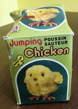 Vintage Jumping Chicken Pet Wind Up Toy Cute Easter Made In Korea