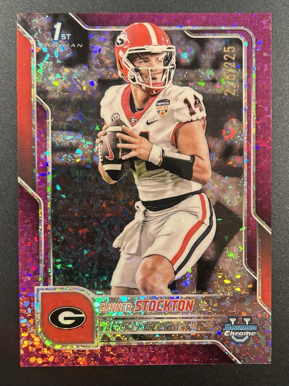 Gunner Stockton 2025 Bowman Chrome U 1st Fuchsia Mini-Diamond #d /225 Georgia