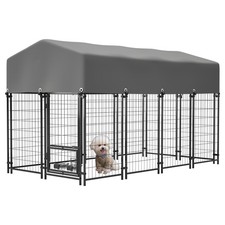 4x8ft Outdoor Pet Dog Run House Kennel Shade Cage Enclosure w/ Cover Playpen