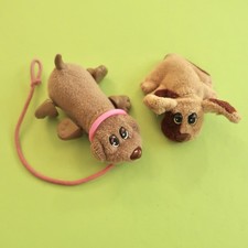 Vtg Pound Puppies Mini Plush Wiggle N Walk Baby Rolling Pull Toy Doll Brown