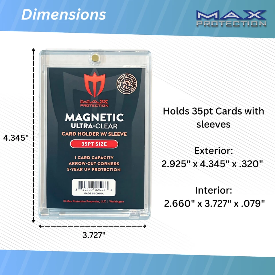 50ct Max Pro UV Ultra Clear Magnetic Card Holder 35pt for Sleeved Cards - Image 3 of 4